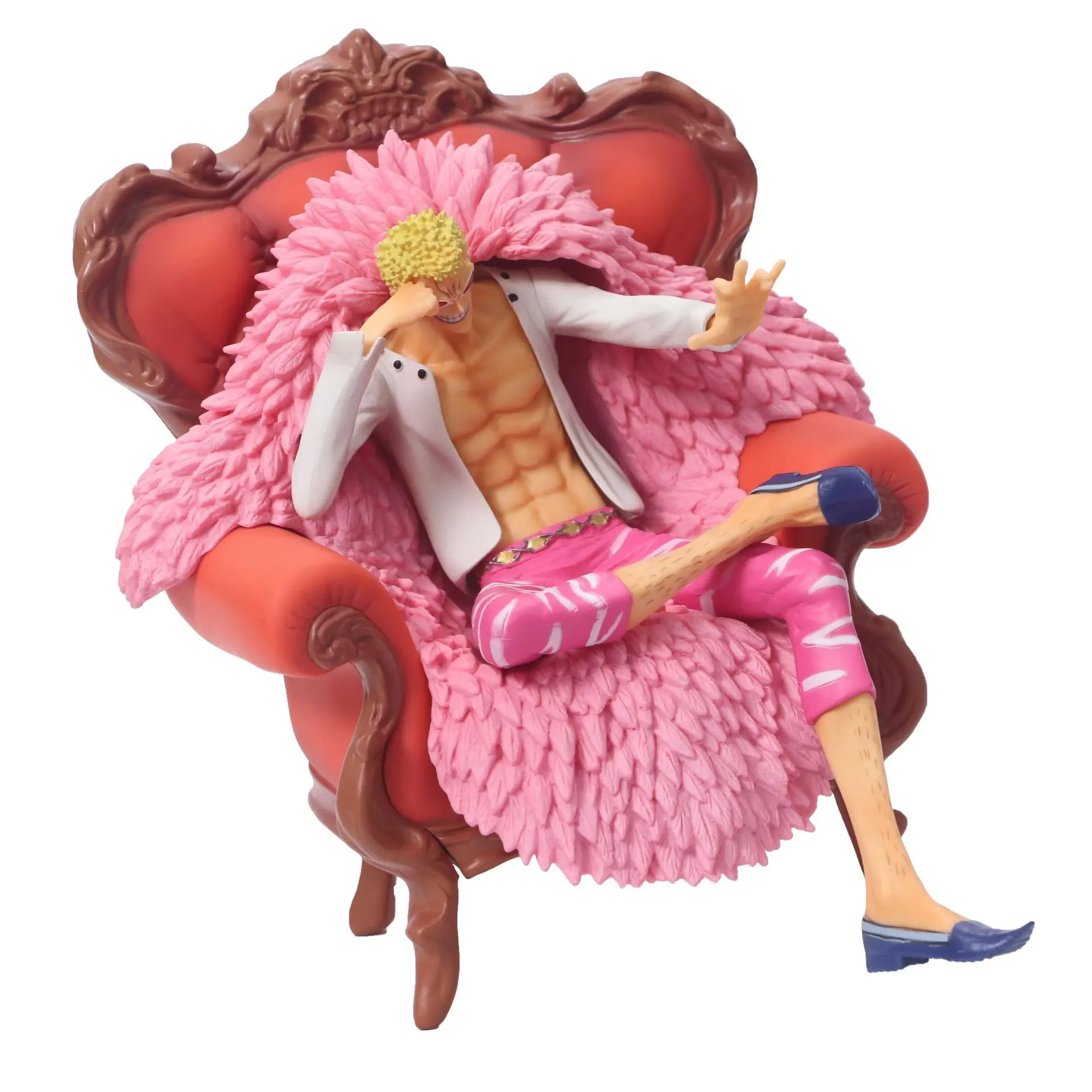 Anime One Piece Donquixote Doflamingo Sitting Sofa DX Ver. GK PVC Action Figure Statue Collectible Model Kids Toys Doll Gifts