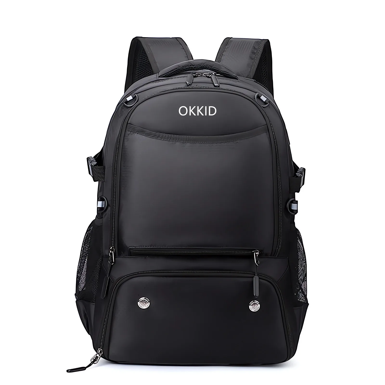 OKKID Middle High School Backpack for Boys Large Capacity Sports Bag Basketball Backpack with shoe pocket Travel Daypack BookBag