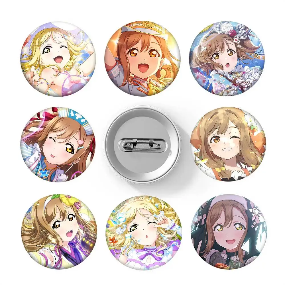 1 Stück Cartoon Hanamaru Kunikida Abzeichen im Cartoon-Stil, Broschen für Rucksackdekoration, runde Emaille-Pins für Accessoires