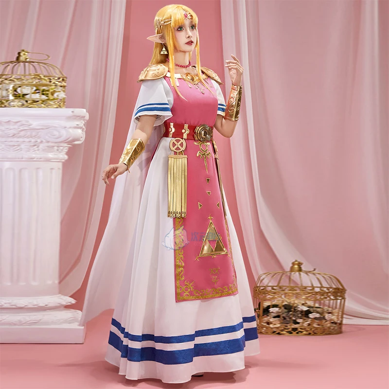 Zelda Princess Zelda Cosplay Smash cos Bros Costume Gorgeous Dress Accessories Props Full Set Uniform Party Christmas Woman Set