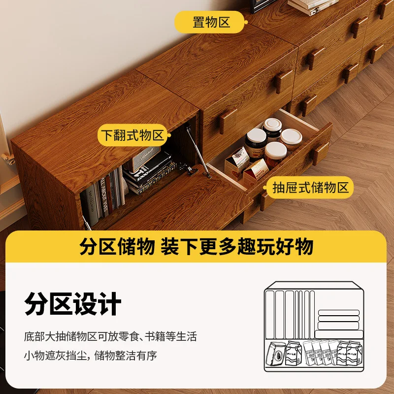 Retro style storage drawer cabinet, side cabinet, medieval solid wood bucket cabinet, multi-functional module carmen cabinet