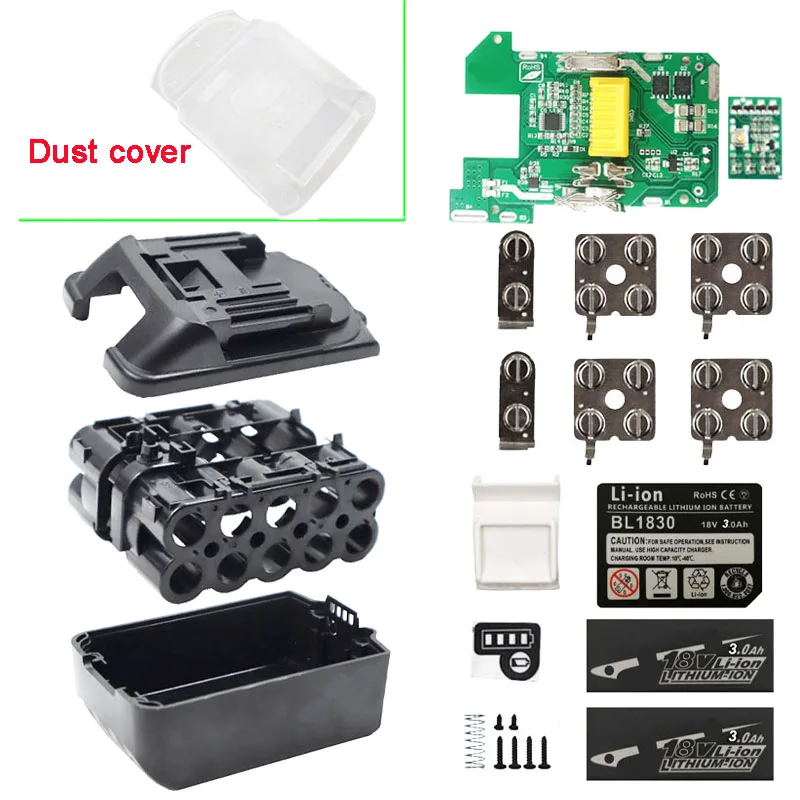 BL1830 Li-Ion แบตเตอรี่ชาร์จวงจรป้องกันกล่องบอร์ด PCB สำหรับ Makita 18V 3.0Ah 6.0Ah ป้ายฝุ่น BL1860 BL1430