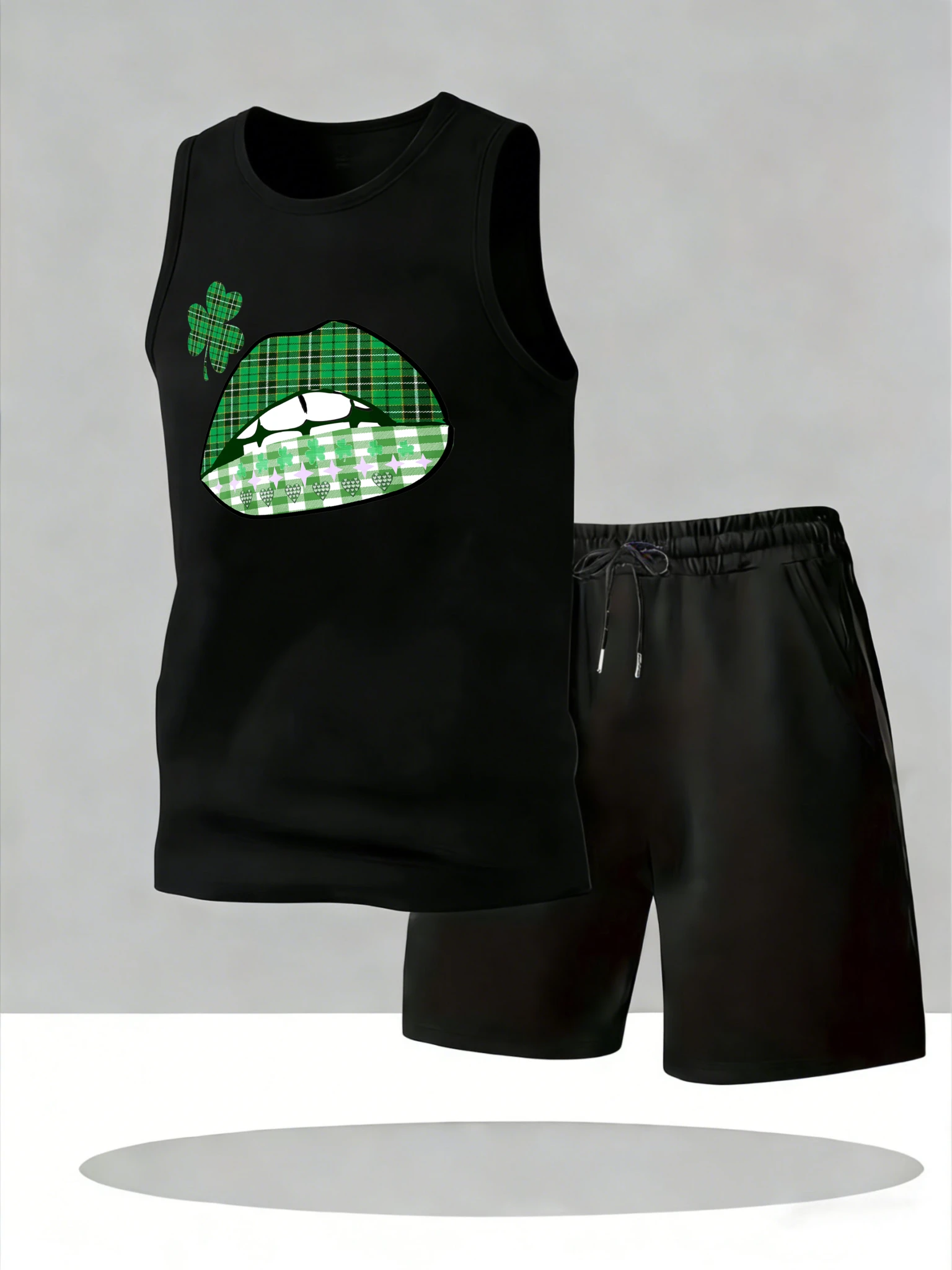 

Men's Tank Top Sets 2026 Summer Quick drying crewneck oversize sports Breathable men's Tracksuit set running 2 piece set beach