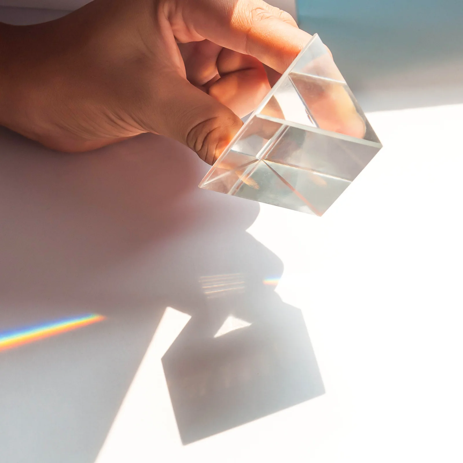 

4Pcs Crystal Triangular Prism Optical Glass Reflector for Classroom Laboratory Photography Analysis Physical Optics