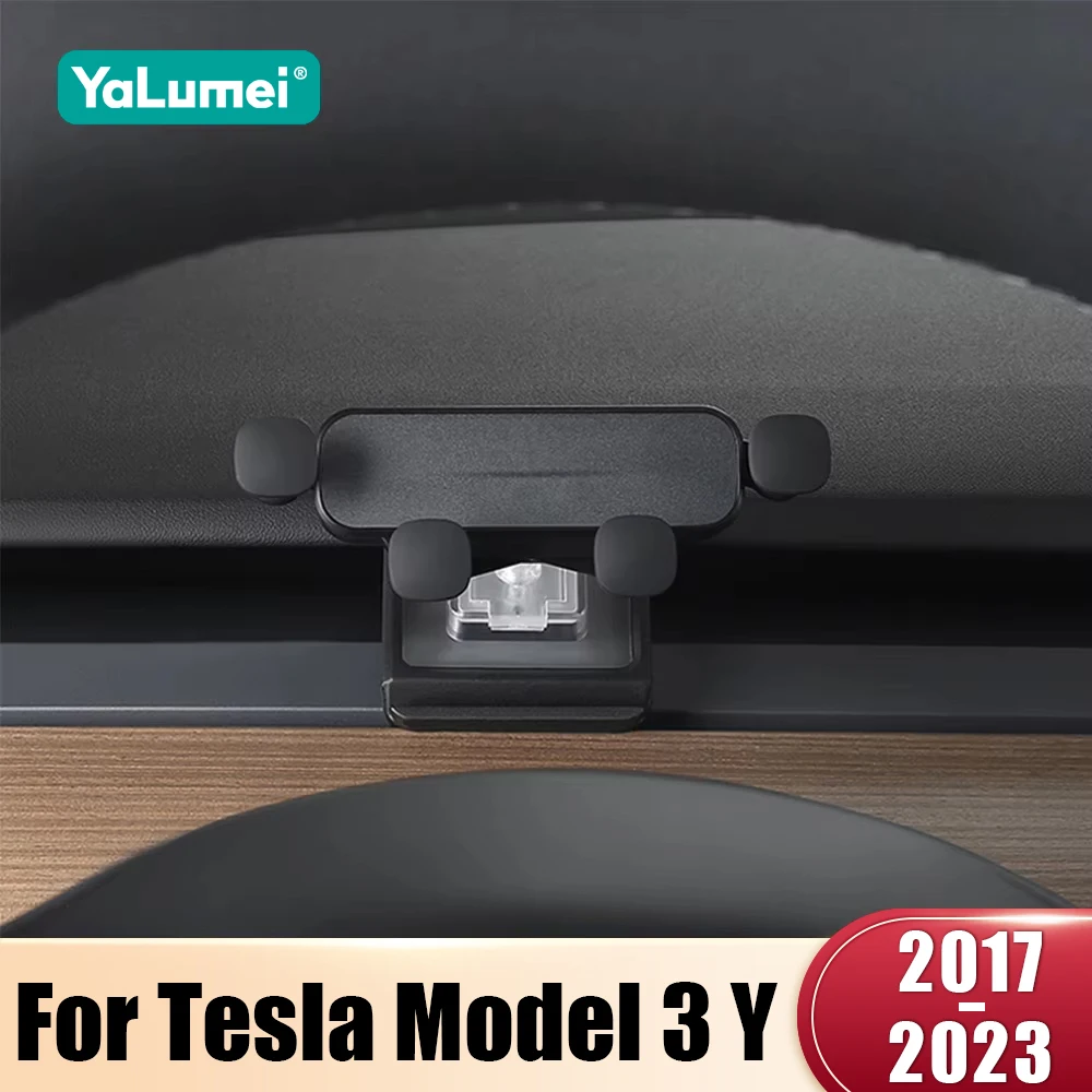For Tesla Model 3 Y 2017 2018 2019 2020 2021 2022 2023 ABS Car Dashboard Phone Holder Mobile Stand Smartphone GPS Support Mount