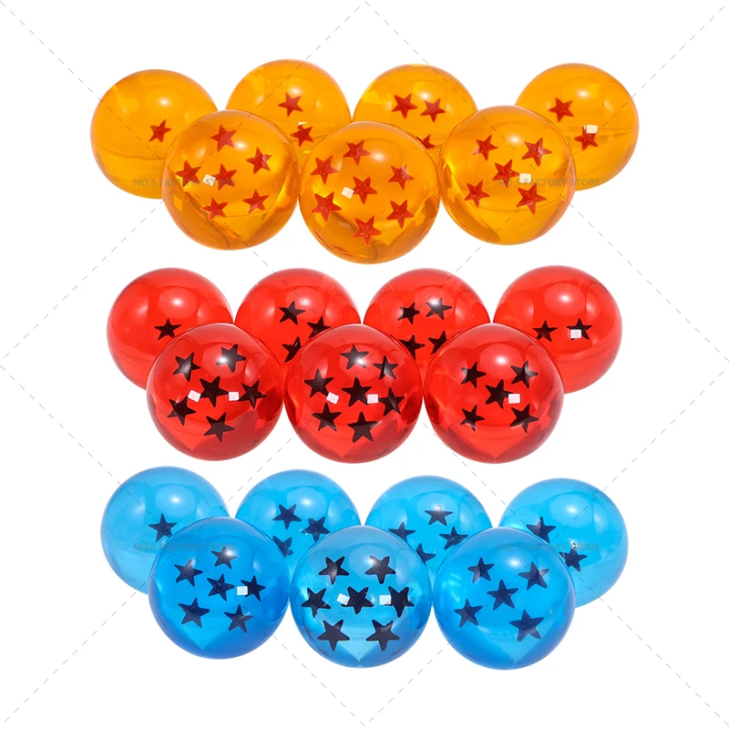 3.5cm Dragon Ball Z 7 Stars Balls Figures Toys Anime BDZ Red In