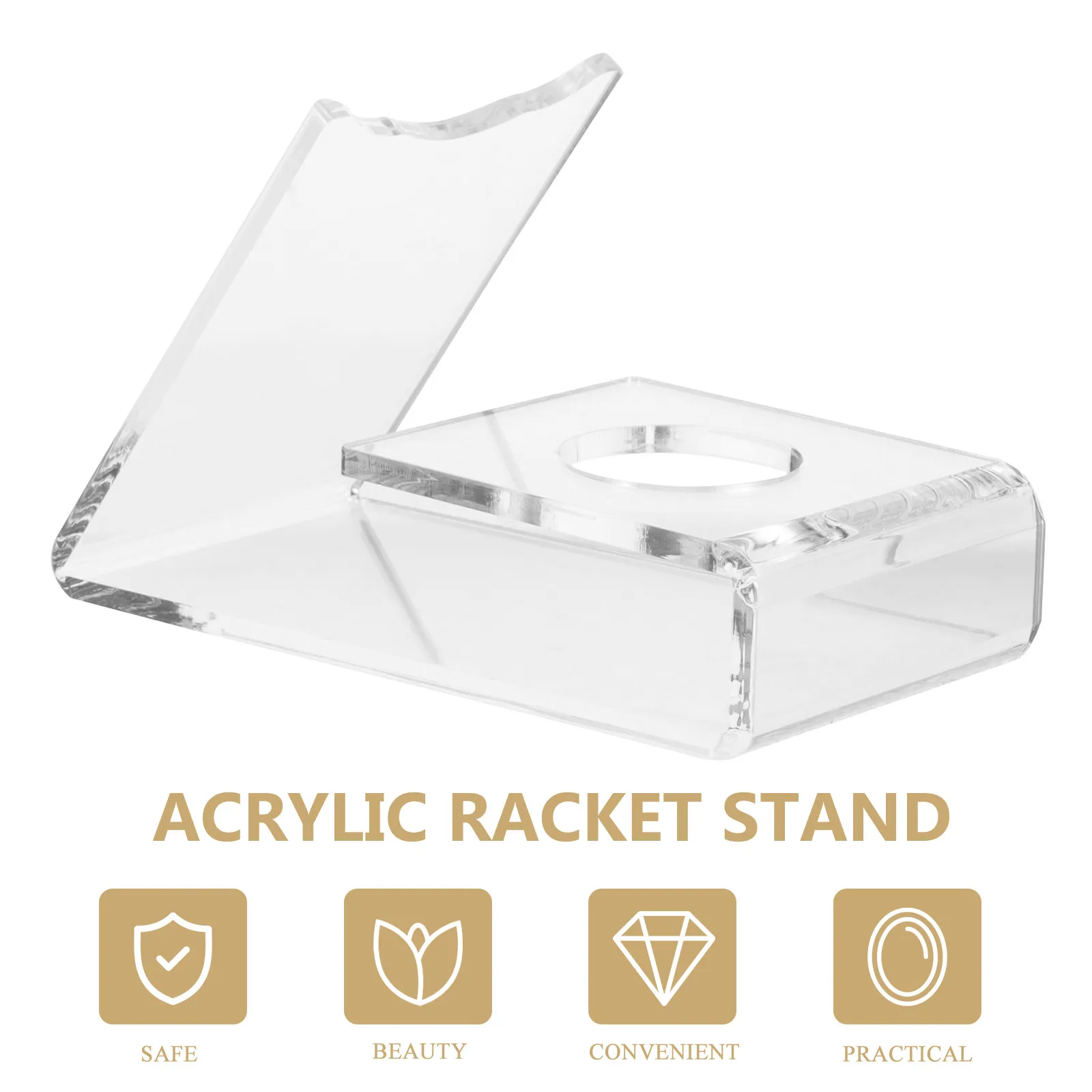 

Прочная подставка для ракеток для настольного тенниса из прозрачного акрила, настольный держатель для ракеток для использования в торговых центрах и офисах