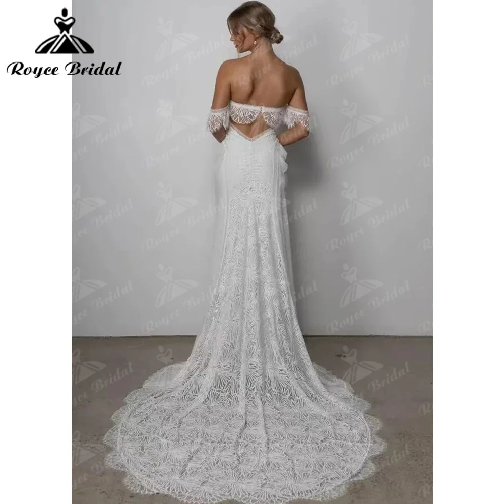 Meerjungfrau Boho Meerjungfrau Robe De Mariée Sexy Weg Von Der Schulter Brautkleider Brautkleider Boho Spitze Appliques Vestido De Novia