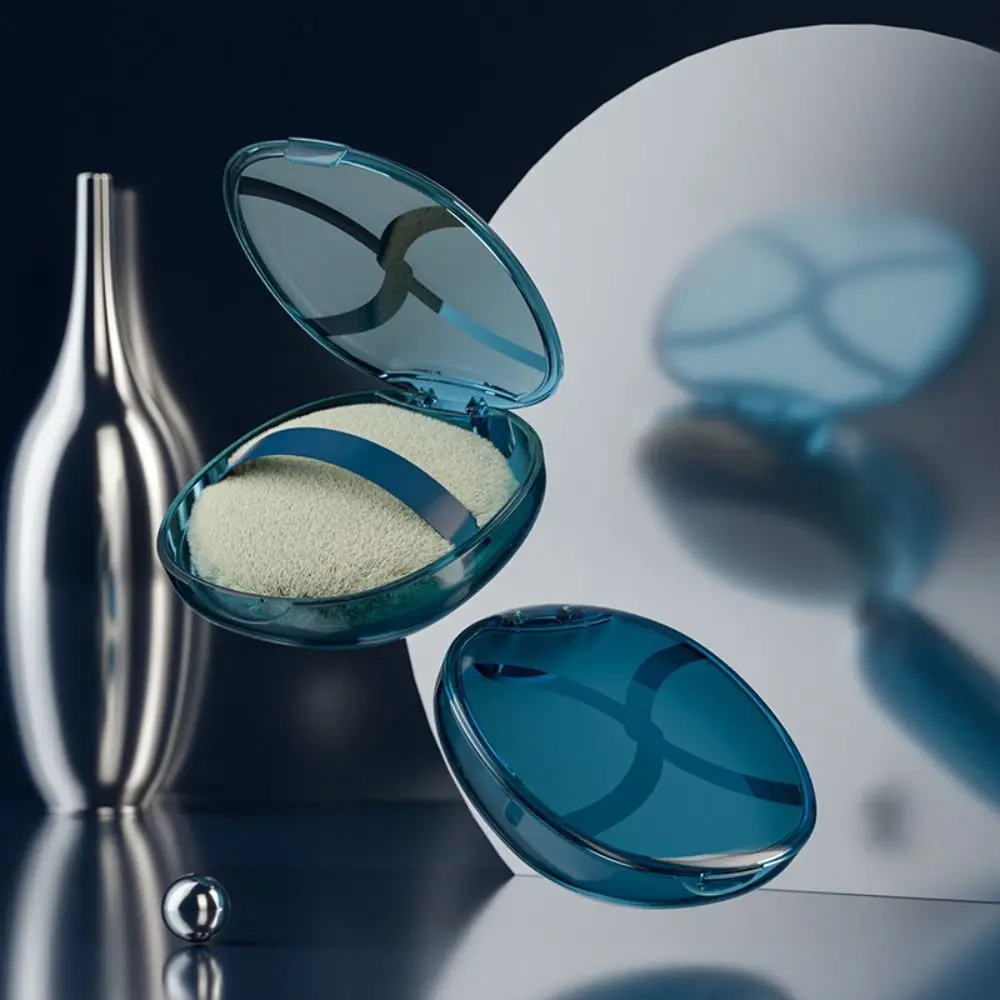 ポータブルルースパウダー収納ボックス大型防塵エアクッションパウダースポンジボックス通気性フリップカバー空箱パウダーパフ用