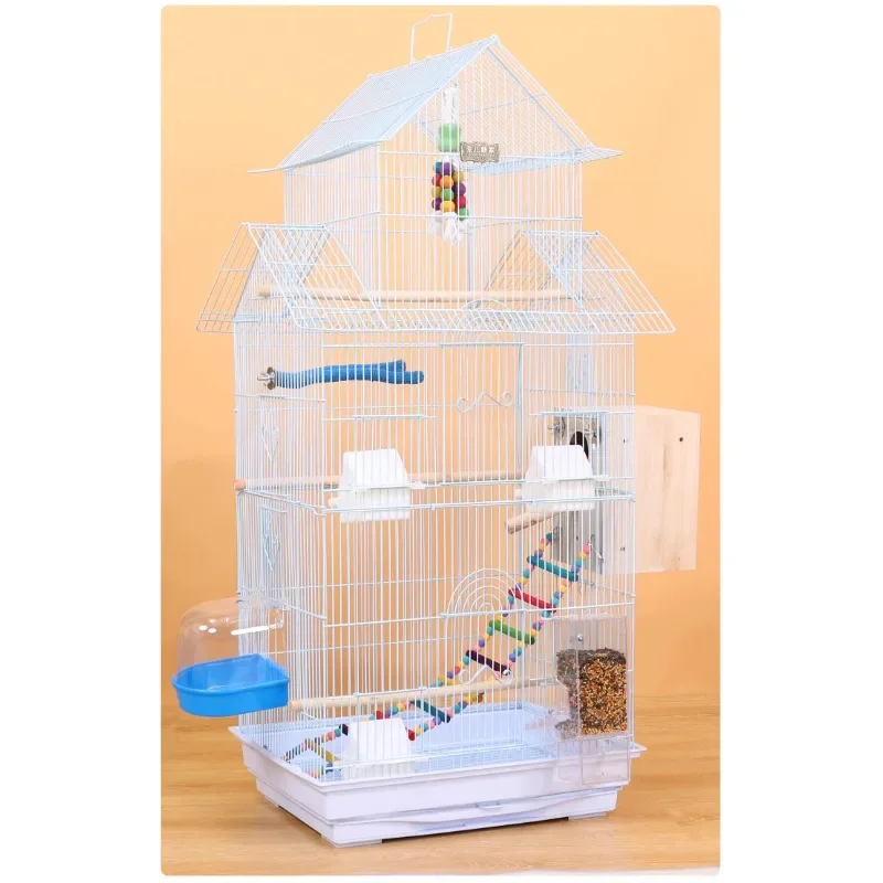 Large Capacity Multifunction Parrot Cage The Space Comfortable Bird Cages Drawer Design Easy Cleaning Bird Cage Decoration