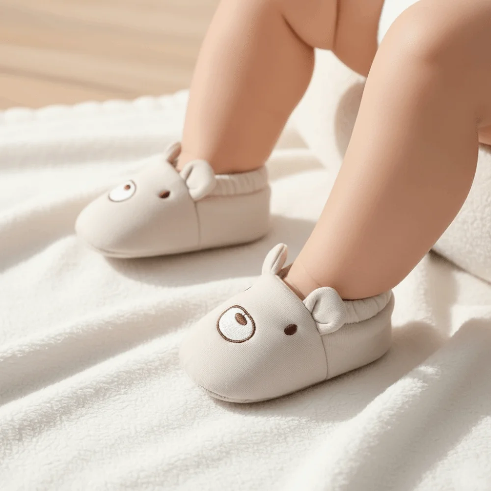 

Cute Cotton Baby Shoes Animal Pattern Soft Infant First Walkers with Ears Anti Slip Baby Floor Sneakers Indoor