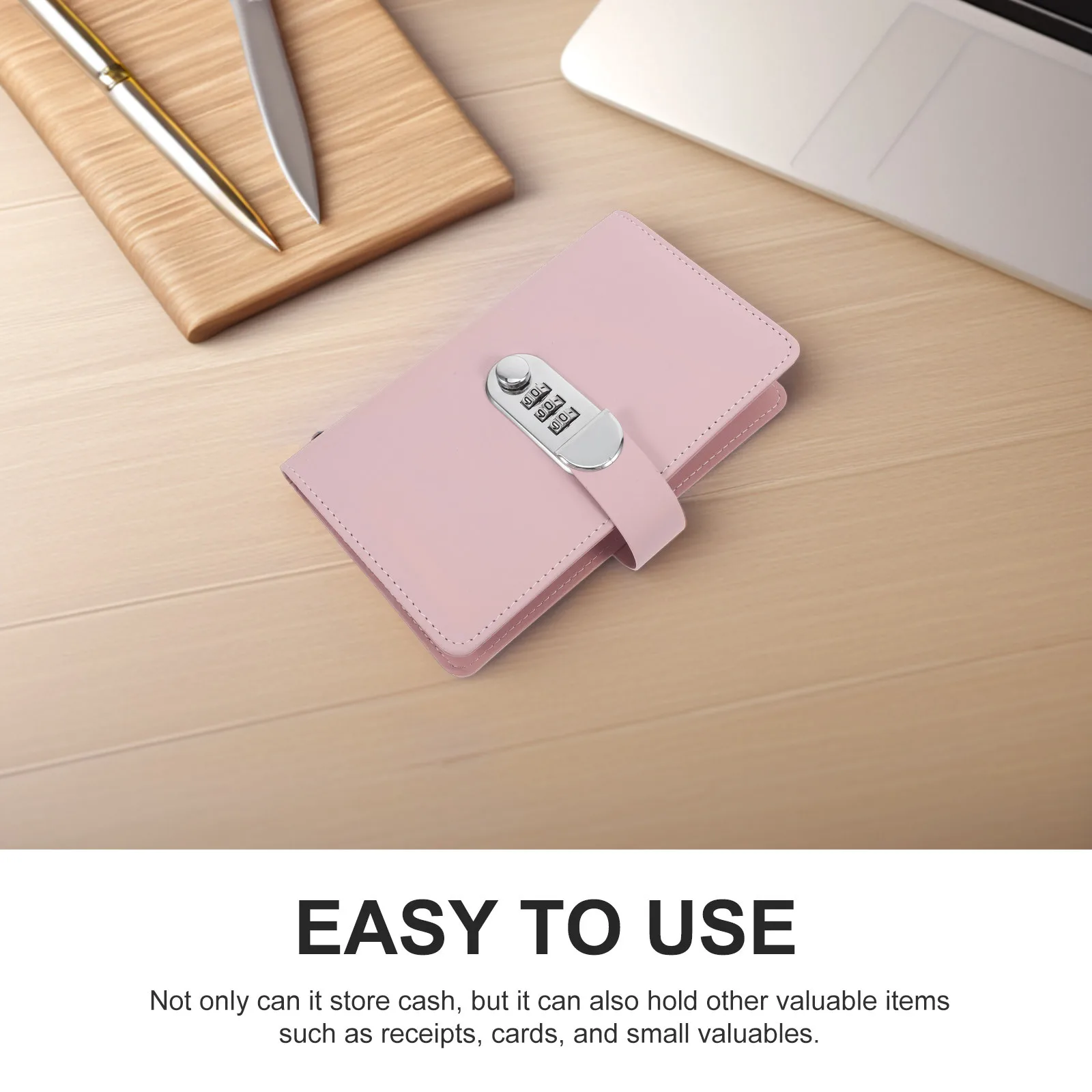 Cash Saving Book Password Lock Large Capacity Money Storage Organizer Dual-Sided Slots Bills Receipts Cards Savings Tracker