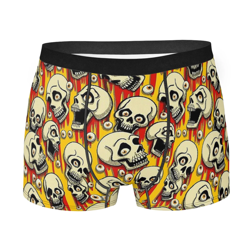 Halloween Skulls and Eyeballs Pattern Happy Halloween Underpants Homme Panties Male Underwear Comfortable Shorts Boxer Briefs