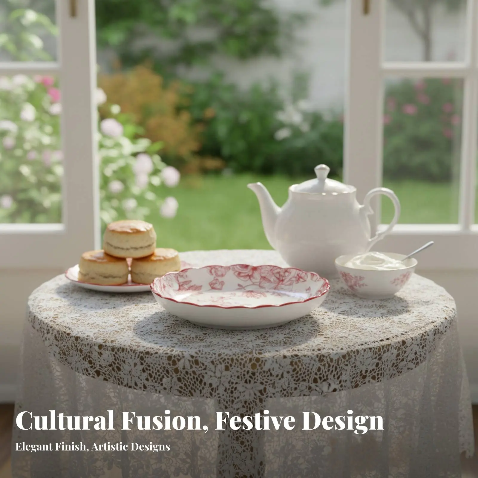 

Flower Queen Red Ceramic Bowls, Modern Chinese Dinnerware, Festive Plates, Wedding & Housewarming Gift