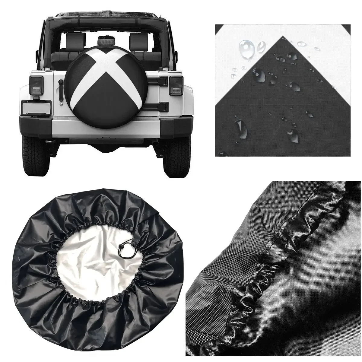 الكلاسيكية Xbox شعار الغيار غطاء الإطارات حقيبة الحقيبة لعبة فيديو ألعاب عاشق عجلة يغطي ل جيب هوندا 14 "15" 16 "17" بوصة #5