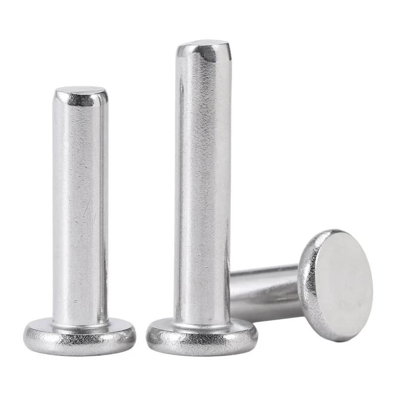 5~100pcs 304 A2 Stainless Steel Flat Solid Rivet Hand Percussion Punch Self-plugging Fixed Rivets M2 M2.5 M3 M4 M5 M6 M8