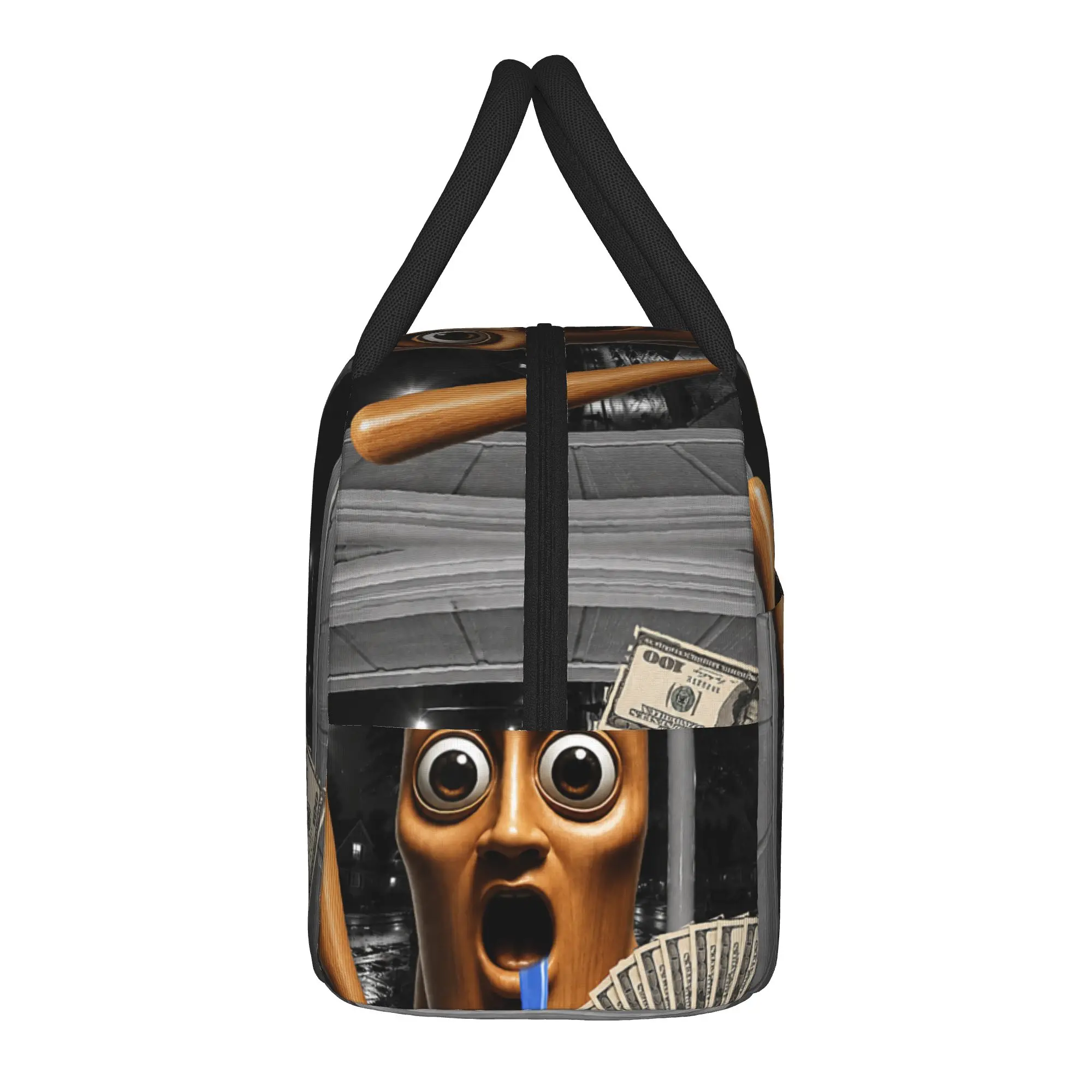 There is Motion at Your Front Tung Tung Sahur Drooling Money Lunch Bag For Women Designer Lunch Box Kawaii Office Cooler Bag