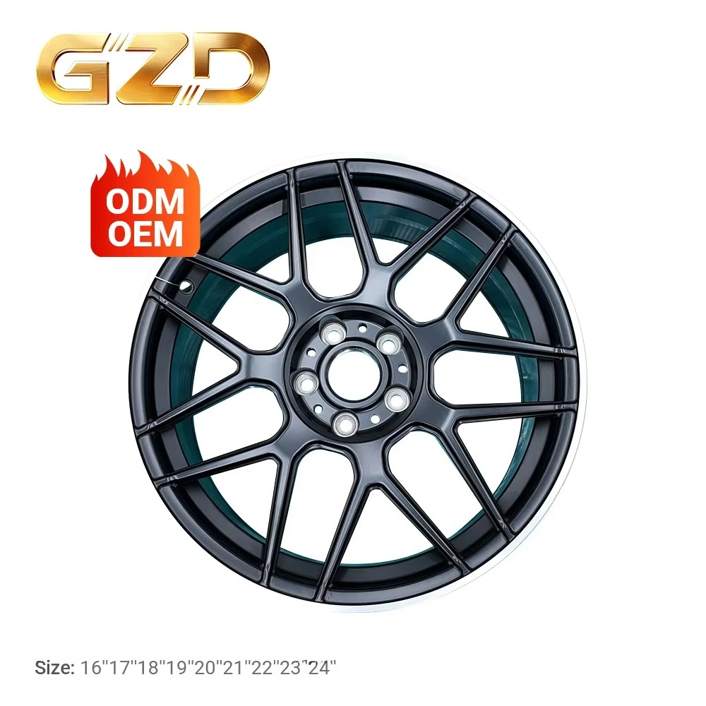 GZD High Quality Bright Black Custom Passenger Car Wheels Made In China Aluminum Alloy Forged Wheels Cheap Price