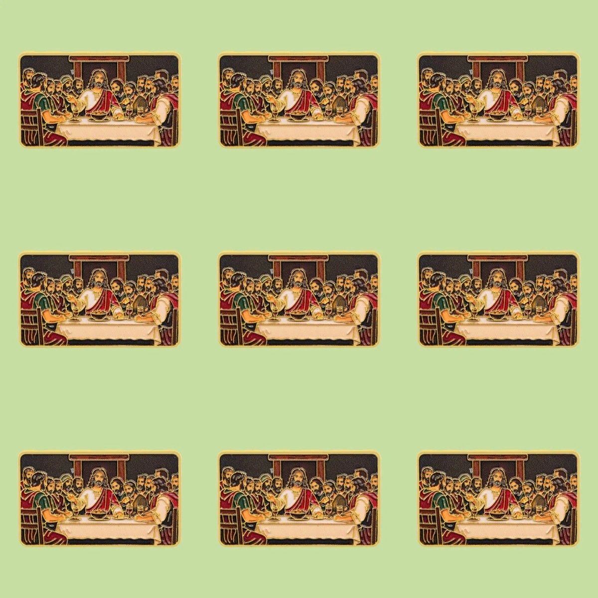 9-teiliges Set "Das Letzte Abendmahl" Jesus Emaille-Pin Klassische Kunstbrosche Anstecknadeln Abzeichen für Rucksack Accessoires Schmuck Geschenke