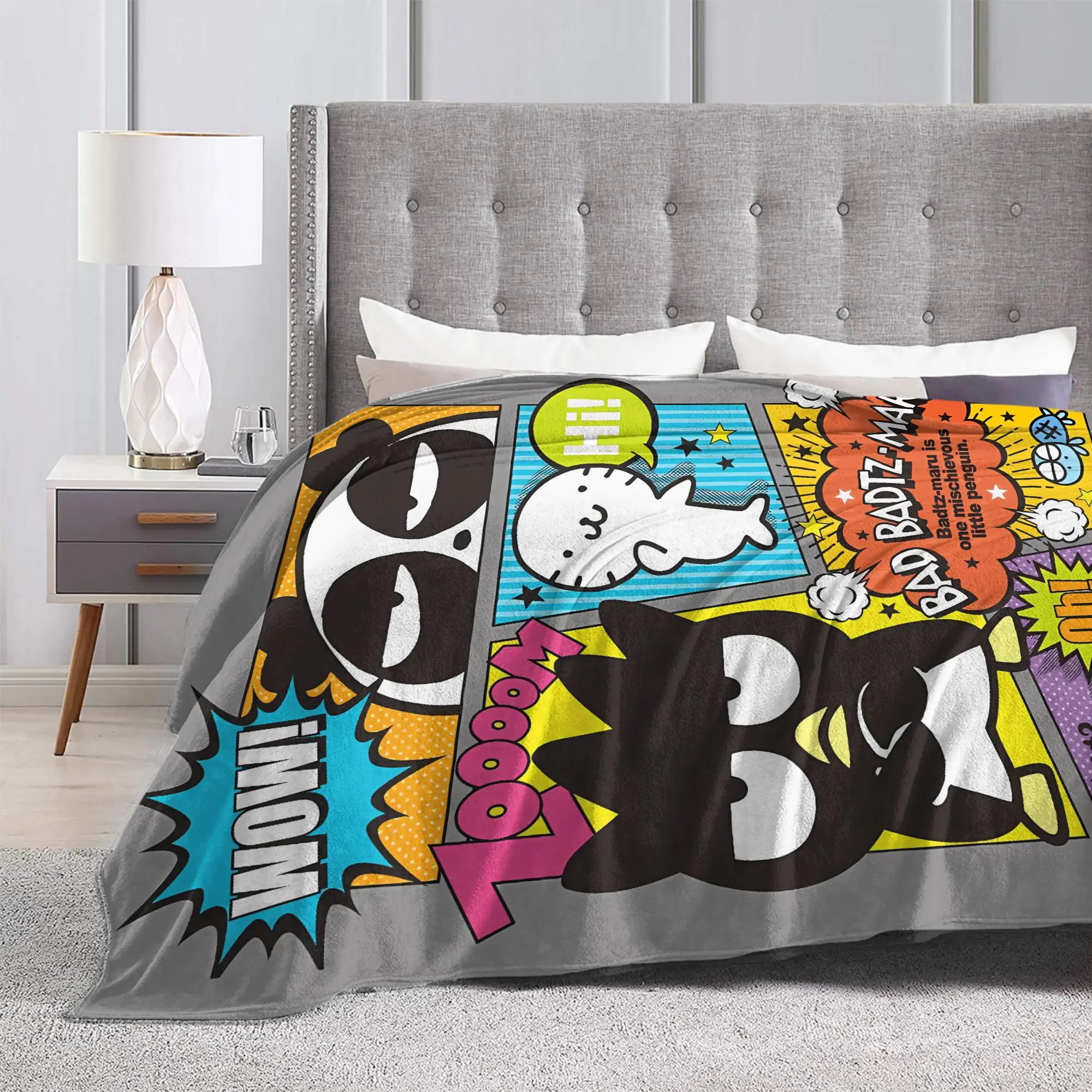 سوبر بطانية دافئة الاطفال الزخرفية Badtzs Marus رمي بطانية لطيف البطريق الفانيلا المفرش ديكور المنزل الجدة غطاء سرير أريكة #3