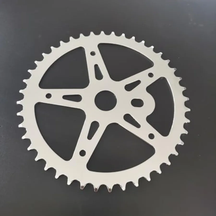 2'' Wide Pedal Crank Kit Part 40T/44T Sprocket Only - Bicycle Wide Crank Sprocket Silver, 44T