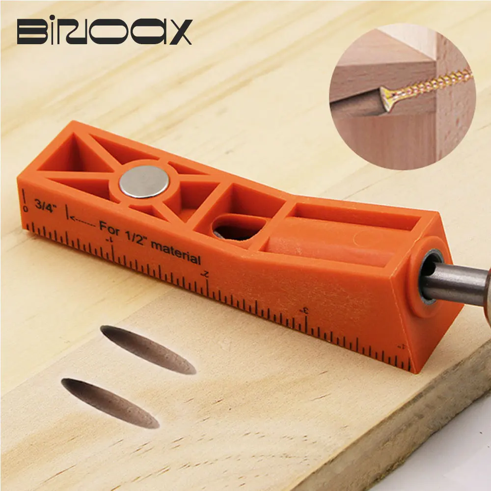 

Woodworking Oblique Hole Locator DIY Woodworking Tools Pocket Hole Angle Drill Guide Rail Hole Punching Positioner Set