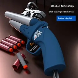 Toy Gun Soft Bullet Manual EVA Foam Dart Shell Ejection  Double-barrel Shooting Launcher Weapon Toy Children Fake Gun Toy