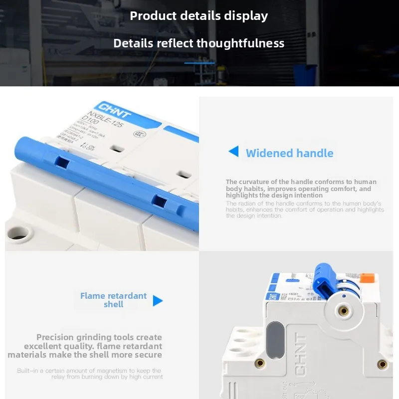 Chint NXBLE-32/DZ47LE Interruttore d'aria per perdite 1PN/2P/3PN/3P+N - 10A-32A, capacità di interruzione 6kA, montaggio su guida DIN per casa/ufficio