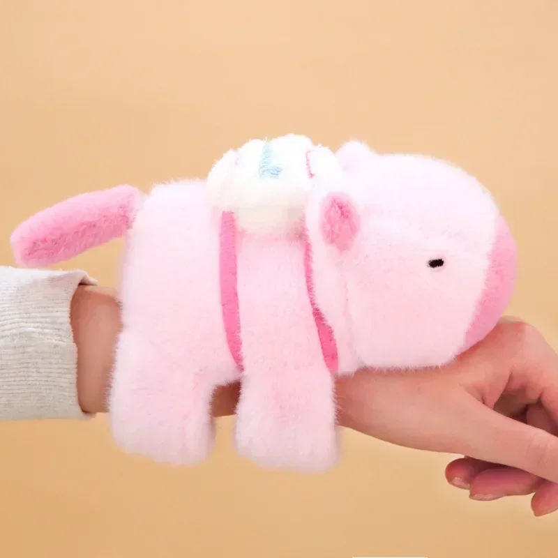 Cute Capybara Stuffed Animals Toy for Kids Cartoon Plush Slap Snap Wrap Bracelet Kawaii Capybara Doll Wristband Toy Kawaii Gifts