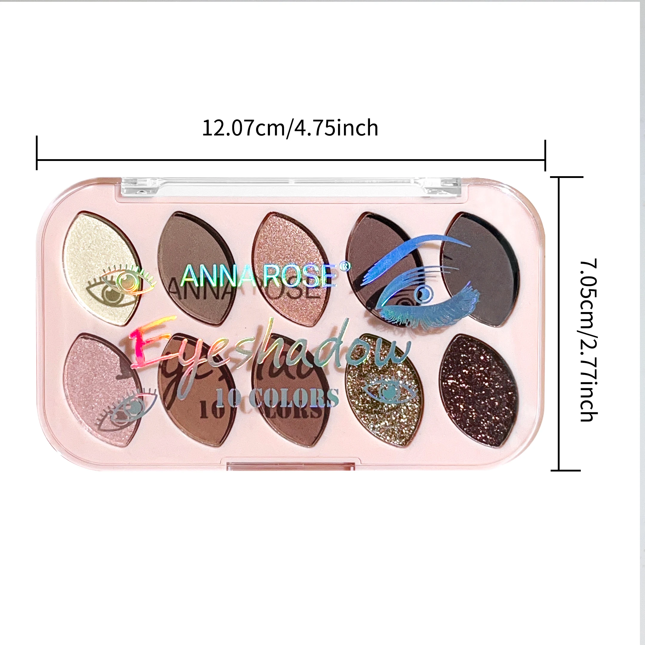 Korean Nude 10-Color Eyeshadow Palette – Matte & Shimmer Shades for Daily Glow