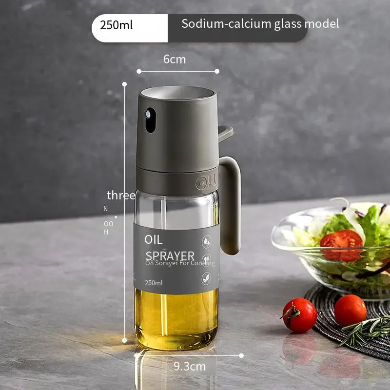 250ml Oil Dispensers Olive Oil Sprayer Mister for Air Fryer Salad Baking Oil Spray Bottle High Borosilicate Glass Cooking