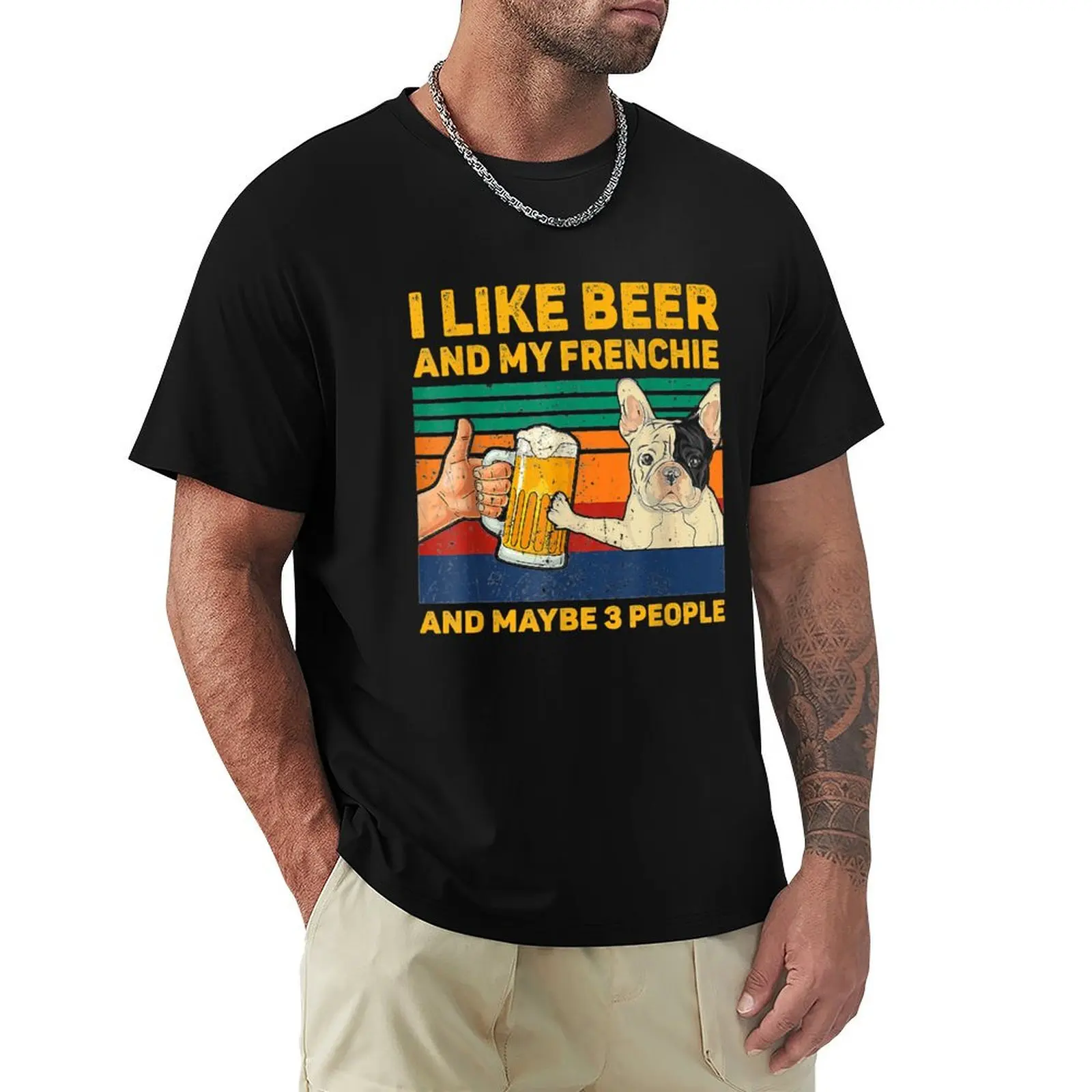 

I Like Beer And My Frenchie, French Bulldog Dog T-Shirt animal prinfor boys cheap stuff heavyweight t shirts for men