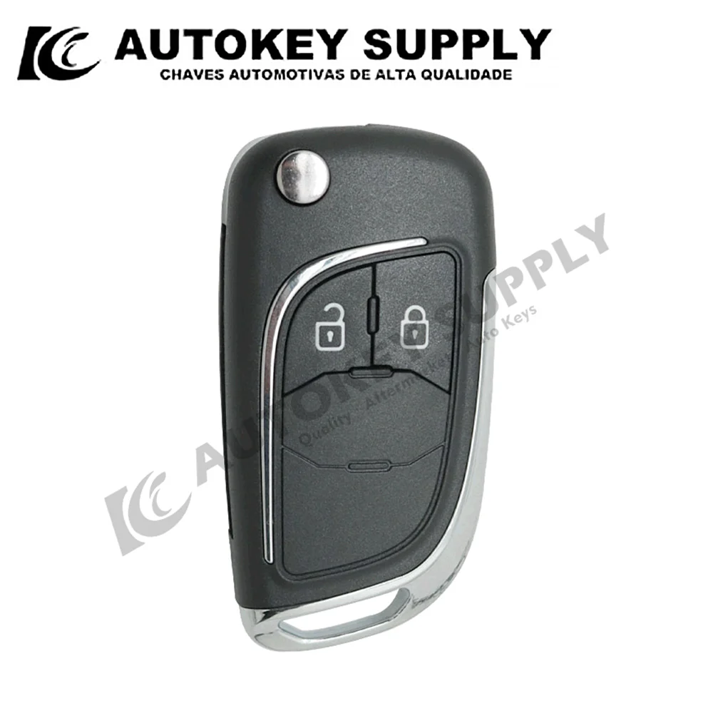 AutokeySupply AKGMF129 2 Button Remote Flip Key Modified With Blade (Higher Quality) For Chevrolet