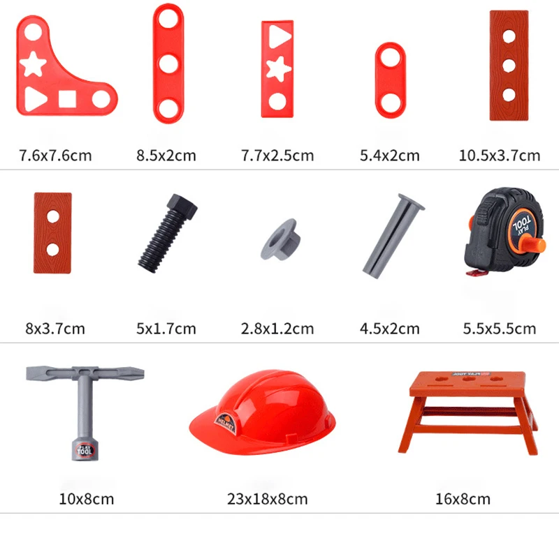 Kinder Toolbox Kit Pädagogisches Spielzeug Simulation Reparatur Werkzeuge Spielzeug Bohrer Kunststoff Spiel Lernen Engineering Puzzle Spielzeug Geschenke Für Jungen – Detail 23
