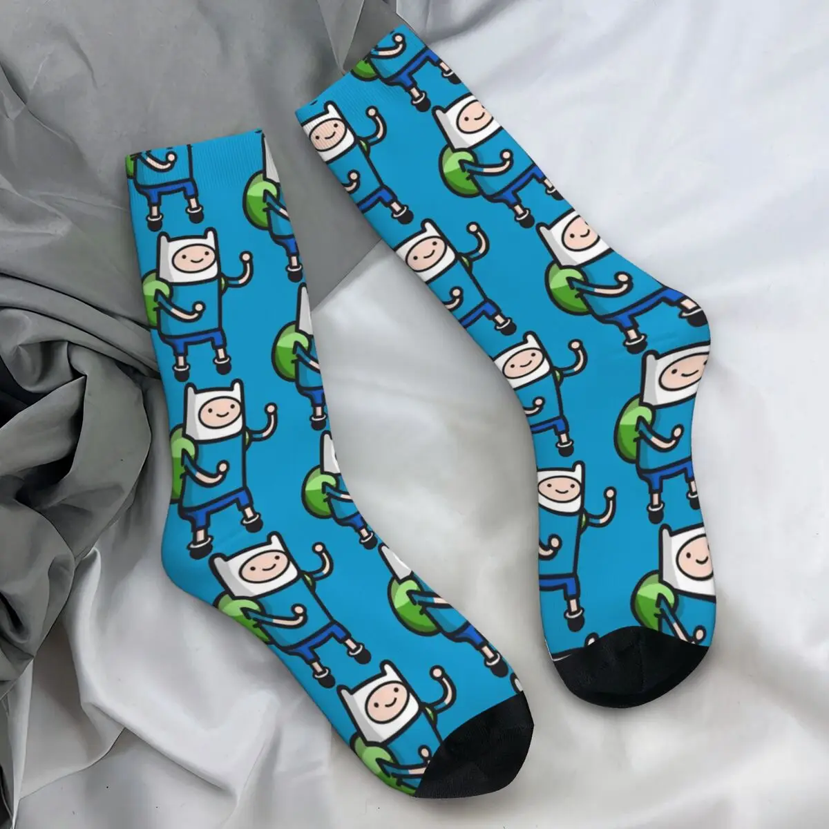 Calcetines de hombre Adventure Time televisión animada medias pequeñas Finn otoño Casual calcetines suaves transpirables ciclismo calcetines antideslizantes