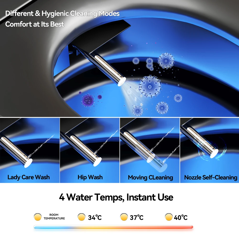 Unique Smart Toile, One Piece Toilet with Bidet Built In,Intelligent Toilet Auto Open/Close Seat. Bidet toilet with Dryer and Warm Water.Gray