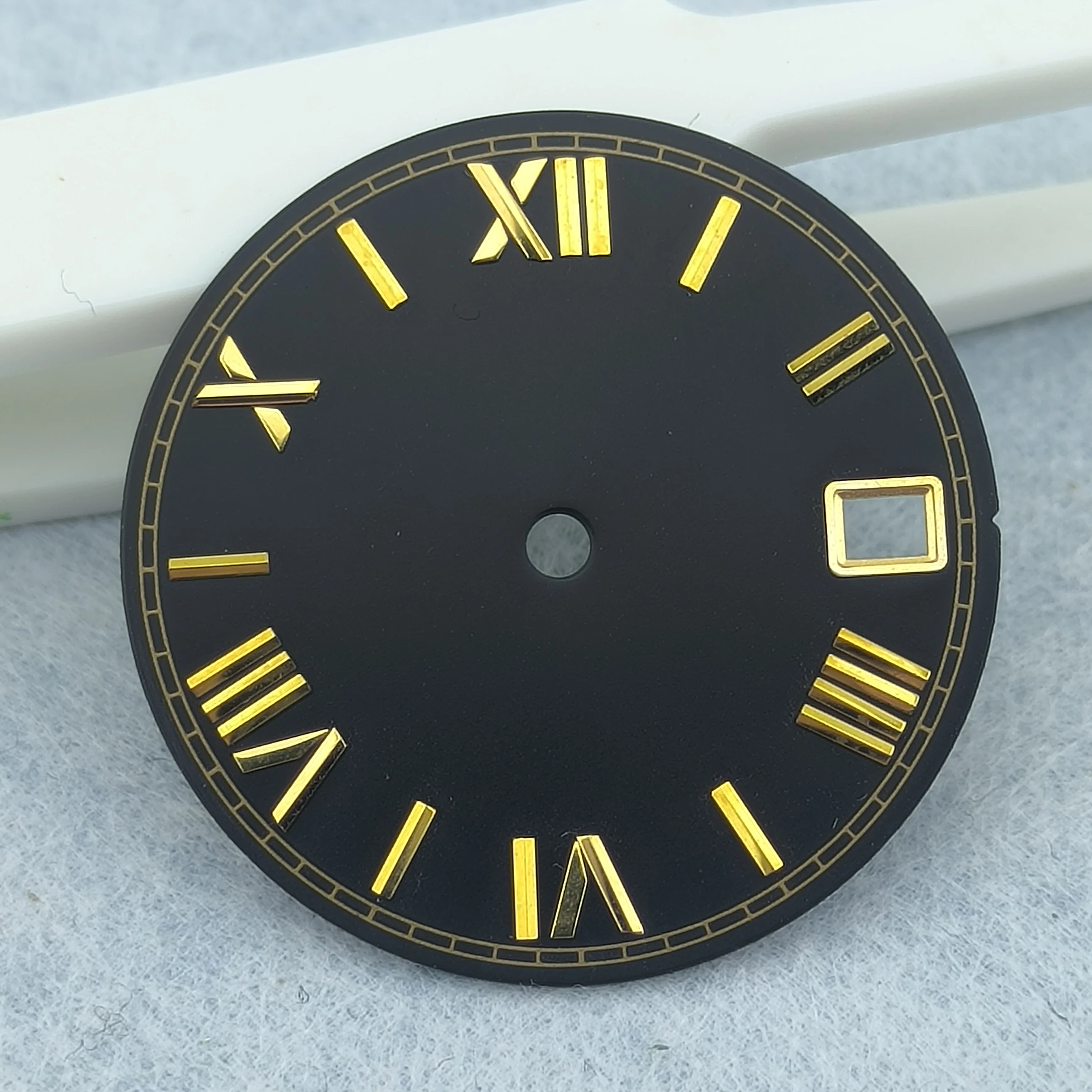 28.5mm Roman numerals dial no luminous gold Black white wine red green blue suitable for NH35 NH36 movement watch face accessori