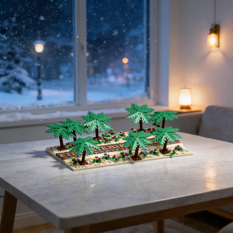 

Набор для сборки диорамы-железной дороги MOC из 793 деталей: креативный конструктор, подарок для взрослых и детей, декор для дома и офиса