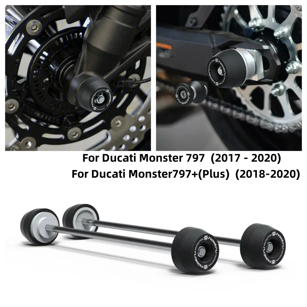 

For Ducati Monster 797 2017 2018 2019 2020 Moto Rear Front Axle Fork Crash Slider Motorcycle Wheel Protector