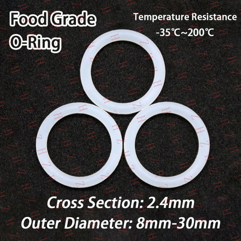 

Уплотнительные кольца U+ из пищевого силикона белого цвета, сечением 2,4 мм, внешним диаметром 8-30 мм (минимальный заказ 10 штук)