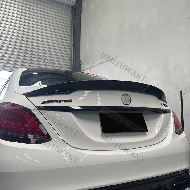 For Benz W205 C180 C200 C250 C300 C350 C400 C450 C220 4Door 2015 -2020 ABS Rear Trunk Boot Spoiler Wing Lip Car Rear Wings