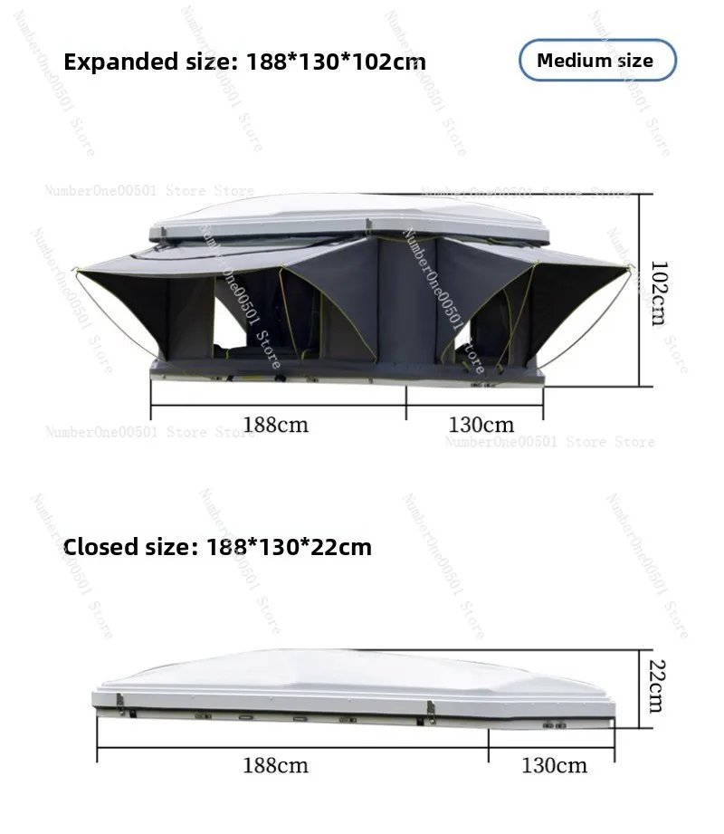 Automatic folding hardtop roof tent for car SUV off-road pickup outdoor camping self-driving travel​