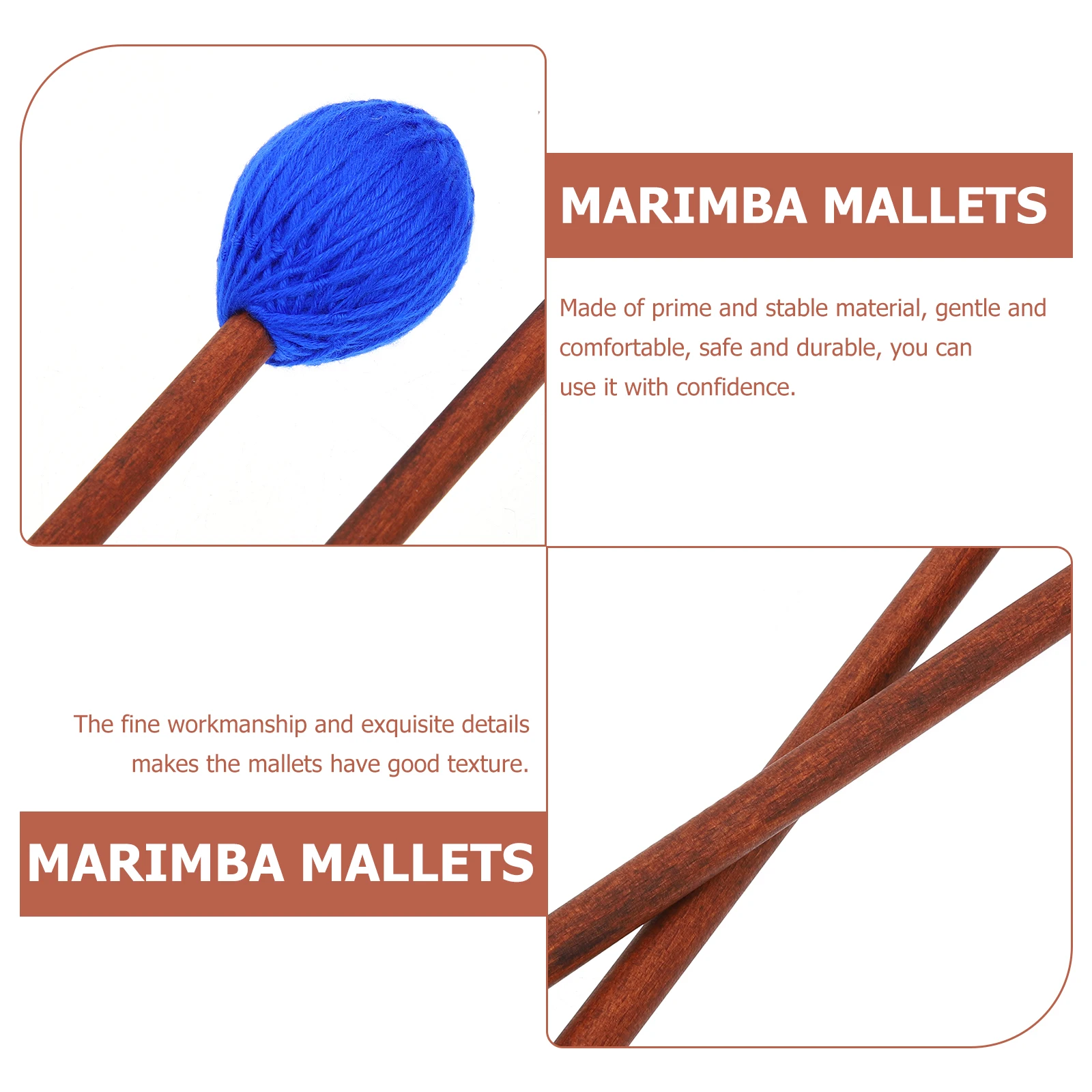 

2 Pcs Marimba Hammer Mallet Tongue Drum Drumsticks Music Instrument Mallets Percussion Wood Musical Instruments Xylophone