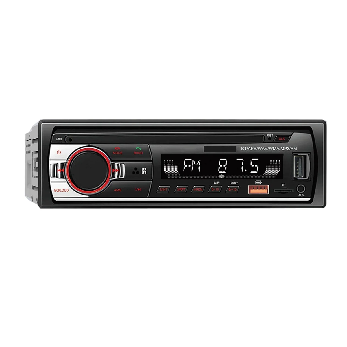 

IIJJ-12V Car Bluetooth MP3 Player FM Radio Stereo Handsfree Call Stereo Player LED Backlight Display USB Charging CD Player