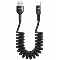 MCDODO USB-C CABLE SPIRAL SPRING FAST CHARGE USB TYPE C LED 2M