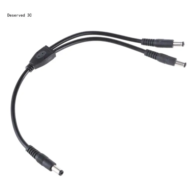 DC5.5x2.5mm Power Cable Power Splitter Male to Double Male for LED CCTV Camera