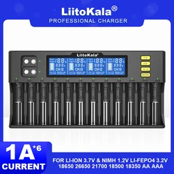 Liitokala Lii-S12 Lii-M4S 18650 Battery Charger,Charging 18350 18500 32700 20700B 21700 10440 26650 1.2V 3.7V 9V AA /AAA Ni-MH