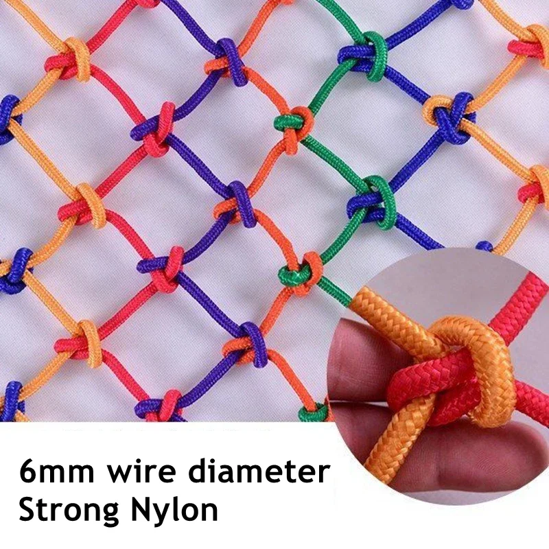 Colorful Nylon Rope Children Safety Net Kindergarten Anti-fall Net Balcony Stairs Guardrail Child Safe Mesh Grid Protective