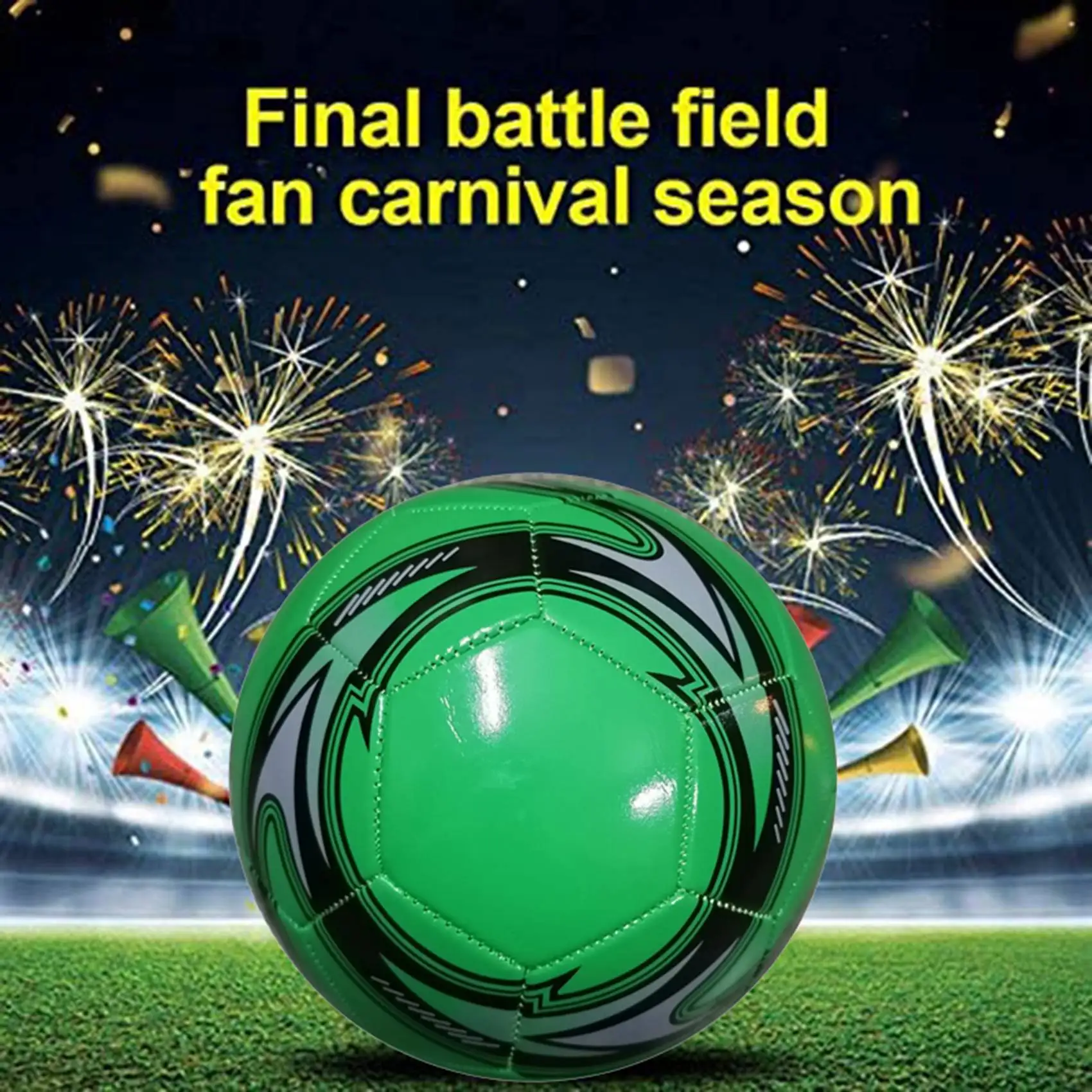 A18E-Bola Sepak PVC Profesional Ukuran 5 Bola Sepak Latihan Resmi Kompetisi Bola Sepak Luar Ruangan Hijau