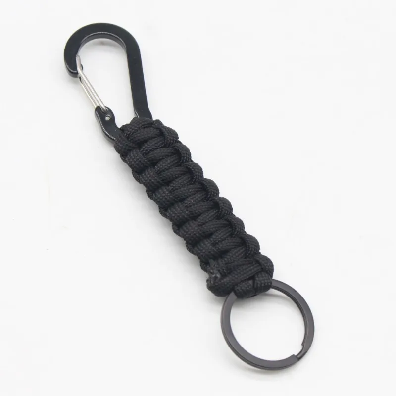 Paracord Rope Hanging Piece Carabiner Military Paracord Braided Aluminum Clip D Ring Fishing Wilderness Survival Hiking Keychain